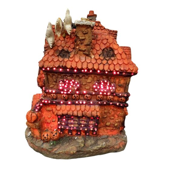 Halloween Haunted House Fiber Optic Lighted Flying Witch 10" In Box 2003 - Picture 6 of 6